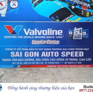 Thi công biển bạt quảng cáo cho các đại lý của hãng dầu động cơ Valvoline