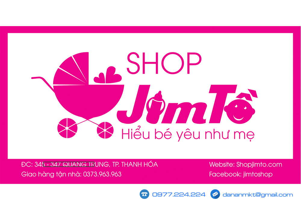 Thiết kế, thi công biển quảng cáo Alu chữ mica cho Shop Jim Tồ